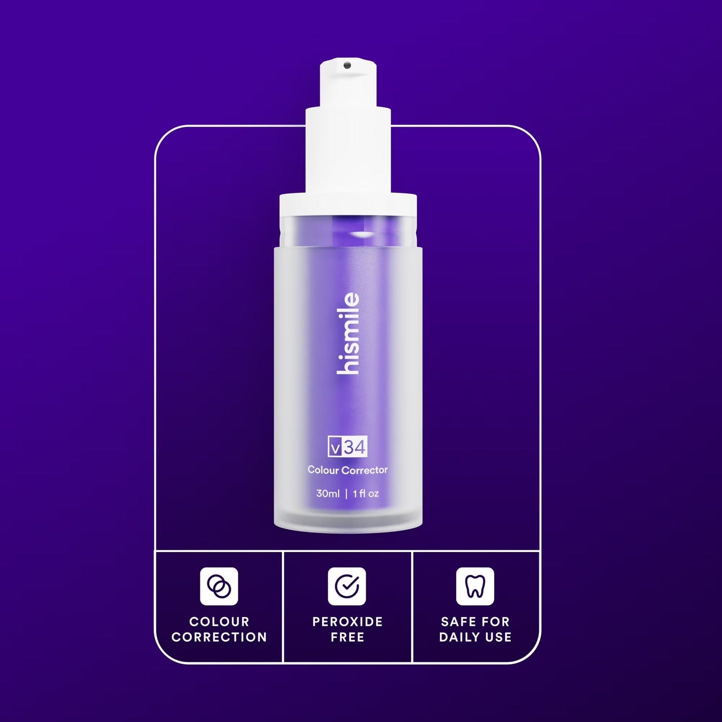 HiSmile V34 Teeth Whitening Purple Toothpaste – Color Corrector Serum for Yellow Stain Removal & Bright White Teeth