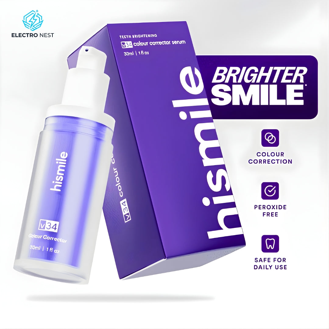 HiSmile V34 Teeth Whitening Purple Toothpaste – Color Corrector Serum for Yellow Stain Removal & Bright White Teeth