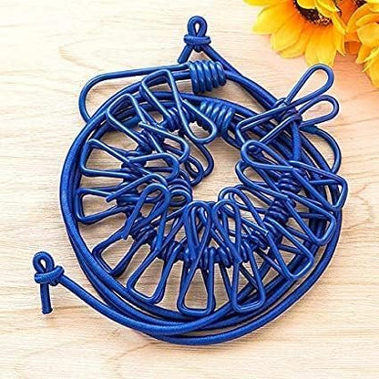 Heavy Duty Cloth Drying Rope with Hooks – Adjustable Laundry Line