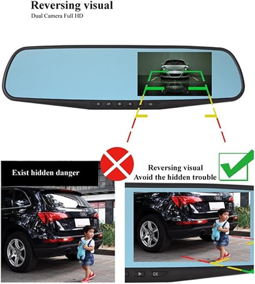 Full HD Touch Screen Rear View Mirror Car Camera DVR